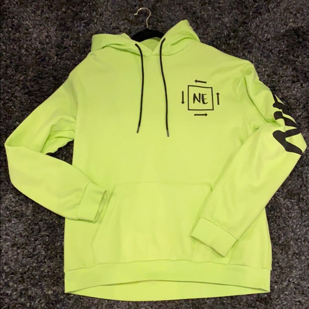 Oversized Neon Volt Color Hoodie - XXL